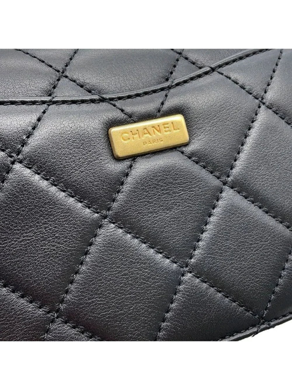 Chanel Chain Shoulder Bag Quilted CC Logo Lambskin Black